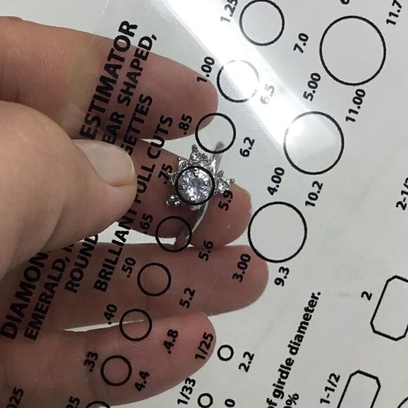 Cubic Zirconia Round Fan Setting Ring (H15) - Picture 6 of 6
